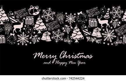 Christmas and New Years seamless pattern background.