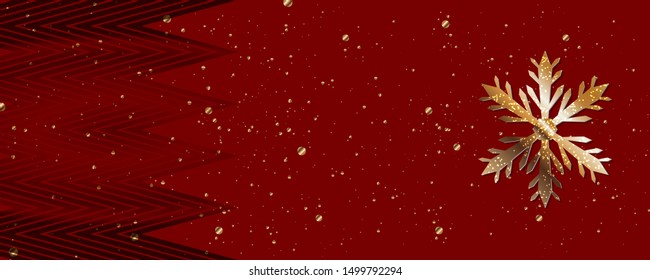 Christmas and new year's template gold frame vector elegant on dark banner design of sparkling lights garland