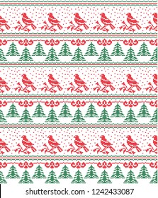 Christmas New Year's winter seamless festive Norwegian woolen knitted pattern