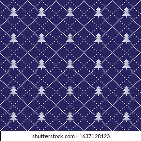 Christmas New Year's winter seamless festive Norwegian pixel pattern - Scandinavian style
