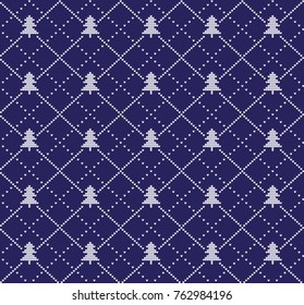 Christmas New Year's winter seamless festive Norwegian pixel pattern - Scandinavian style 2018