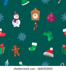 Christmas and New Year.Vector pattern for wrapping paper