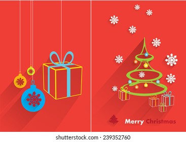 Christmas and New Yeasr's card. Vector Illustration.