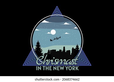 Christmas new york retro design