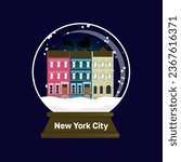 Christmas New York Snowglobe vector design