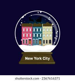 Christmas New York Snowglobe vector design