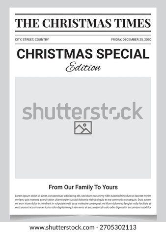 Christmas Newspaper Template – Printable Holiday Front Page | Christmas Special Edition | Custom Family Newspaper Layout
