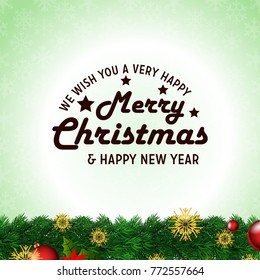christmas and newyear typography with christmas background.