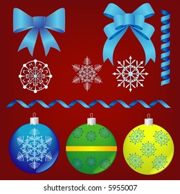 Christmas and New-Year's decorations. Vector image