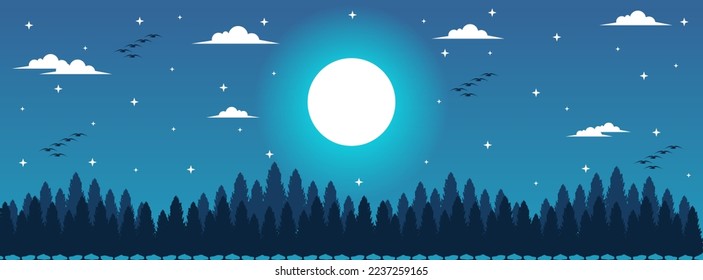 Christmas night background with natural scenery