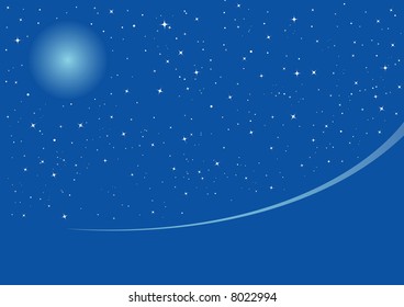 Christmas night background with space for text, vector illustration