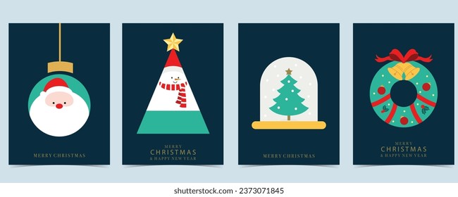 Christmas night background with tree.Editable vector illustration for postcard,a4 size