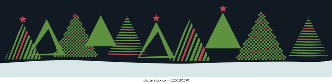 Christmas night header. Abstract vector illustration. Winter landscape background 