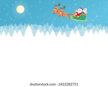 Christmas night landscape background frame