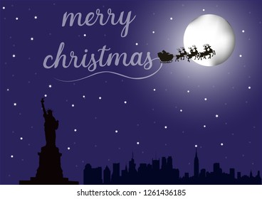 christmas night new york greeting