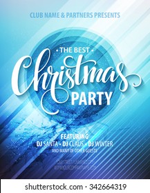 Christmas night party poster or flyer. Vector illustration EPS10