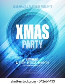 Christmas night party poster or flyer. Vector illustration EPS10