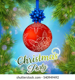 Christmas night party poster or flyer. EPS 10 vector file included