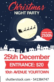 Christmas Night Party Poster Flyer