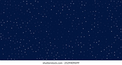 Christmas night sky, galaxy with tiny dots, stars pattern, starry sparkles background. Hand drawn falling snow, dot snowflakes 2025 New year banner, specks, splash, spray winter snowfall texture.