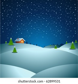 Christmas night vector background. Eps 10