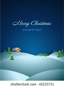 Christmas night vector background. Eps 10