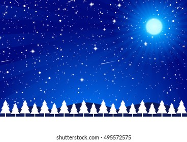 Christmas night vector illustration