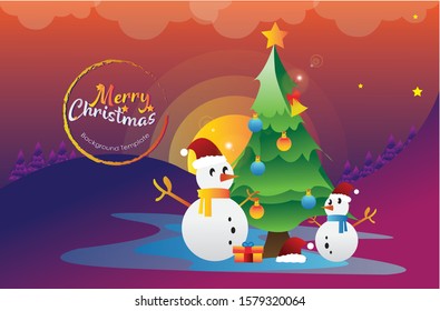 Christmas Night Vector Template Design
