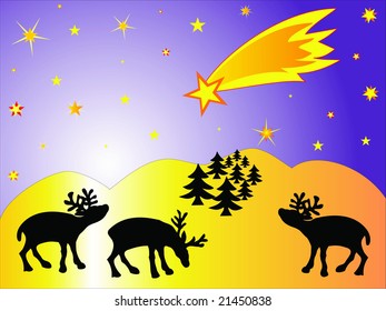 Christmas night-vector