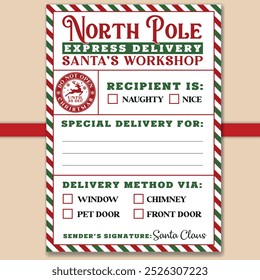 Christmas North pole express delivery label