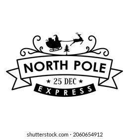 Christmas north pole express sign vector