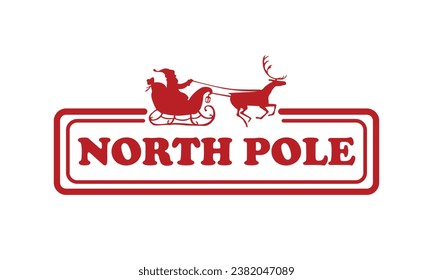 Lágrimas del polo norte de Navidad diseño de sellos de goma expreso sobre fondo blanco