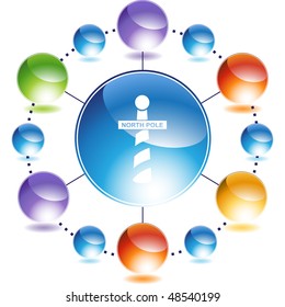 WeihnachtsN-Pole-Web-Button einzeln auf Hintergrund