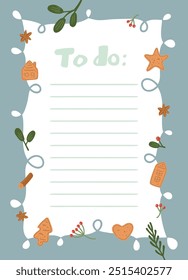 Christmas Notepad To Do List Vector Illustration