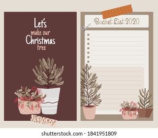 Christmas notepad, note, journal, postcards pattern cute sticker design