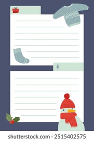 Ilustração do vetor da página do bloco de notas de Natal