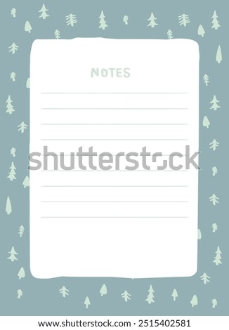 Christmas Notepad Page Vector Illustration