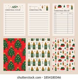 Christmas Notes and Lists Template with Back Option Design.
