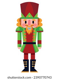 christmas nutcracker cartoon illustration isolated