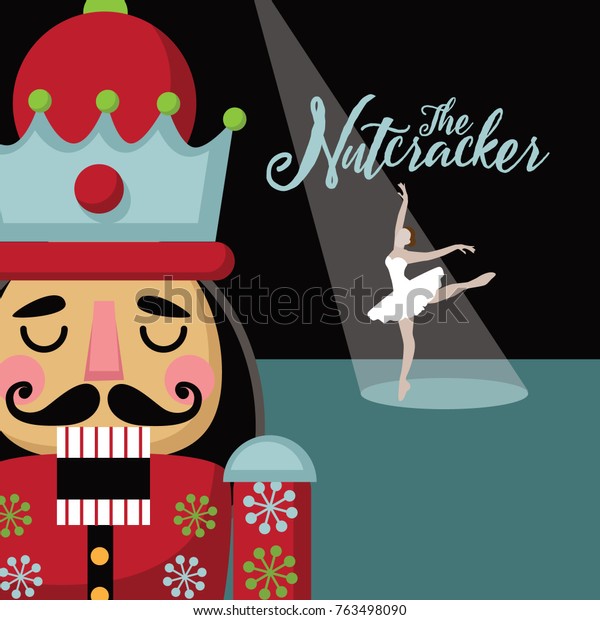 Christmas nutcracker\
cartoon illustration. Wooden soldier toy gift from the ballet. EPS\
10 vector\
illustration.
