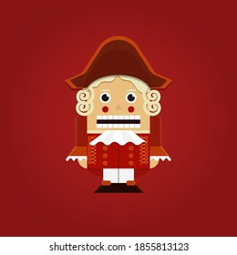 Christmas Nutcracker dressed as an aristocrat on a red background