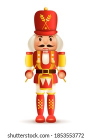 Christmas nutcracker drummer. Antique traditional figurine doll.