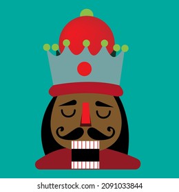 Christmas nutcracker face simple clipart vector illustration
