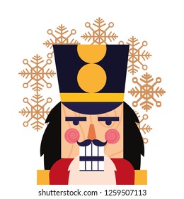 christmas nutcracker face snowflakes decoration