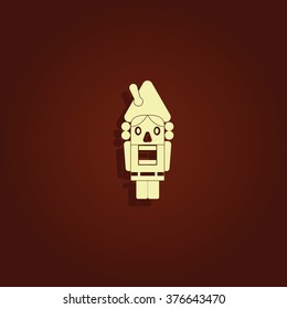 Christmas nutcracker. Flat icon.