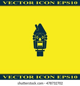 Christmas nutcracker. Flat icon.