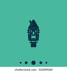 Christmas nutcracker. Flat icon.
