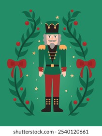 Christmas Nutcracker. Flat vector illustration.