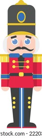 Christmas nutcracker icon over white background, colorful design, vector illustration