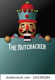 Christmas nutcracker illustration. Wooden soldier toy gift from the ballet. EPS 10 vector illustration.